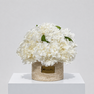 TRAVERTINE - GLOBE SERENITY - WHITE HYDRANGEA