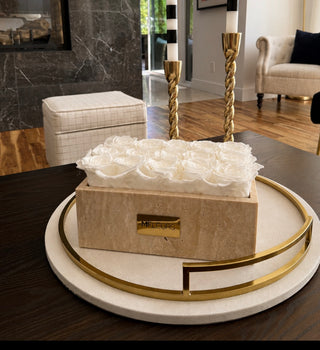 TRAVERTINE - MBAR - WHITE ETERNAL ROSE