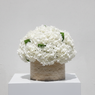 TRAVERTINE - GLOBE SERENITY - WHITE HYDRANGEA